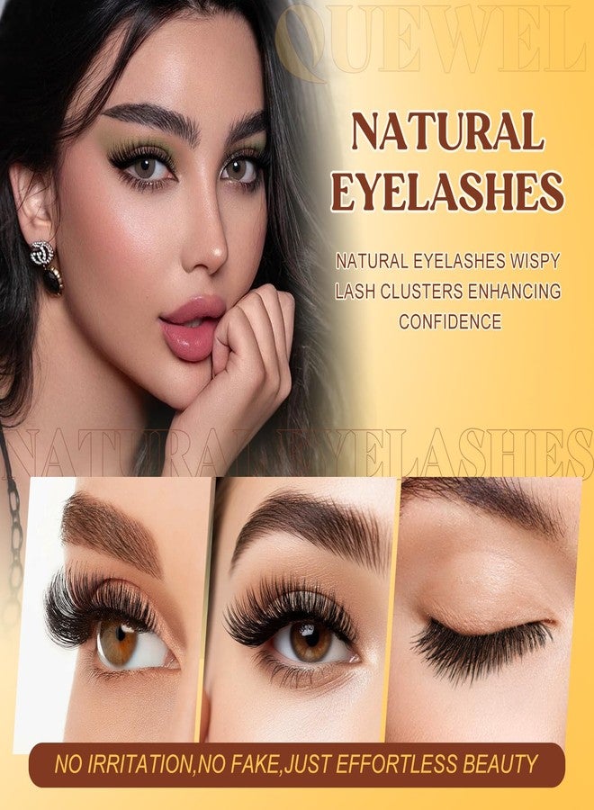 QUEWEL Magnetic Eyelashes 1 Pair Reusable Magnetic Eyelashes with Applicator No Glue Needed Eyelashes Cat Eye Natural Look Lash Clusters Kit Easy to Wear and Remove(B08) - Image 5